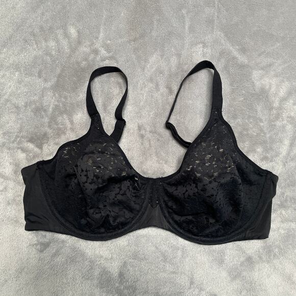 Chantelle Norah Seamless Comfort Bra Womens 38D Black Stretch Lace Underwire - Picture 1 of 6